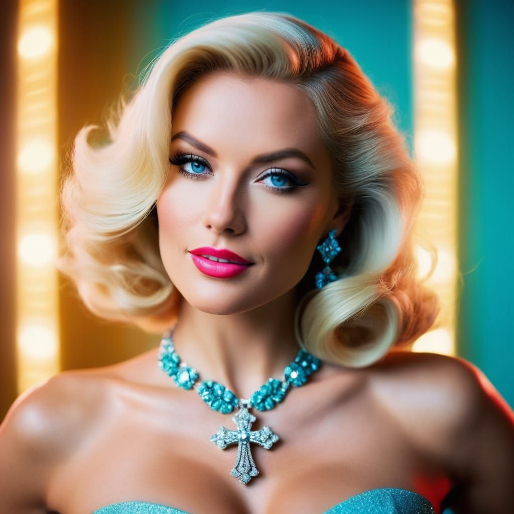 Glamorous Swedish Supermodel in Cinematic Film Still