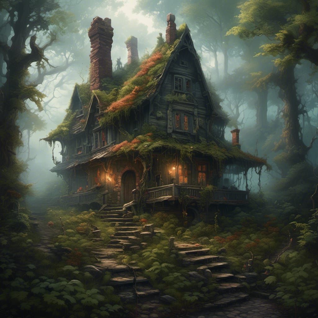 Sinister Witch House in Forest