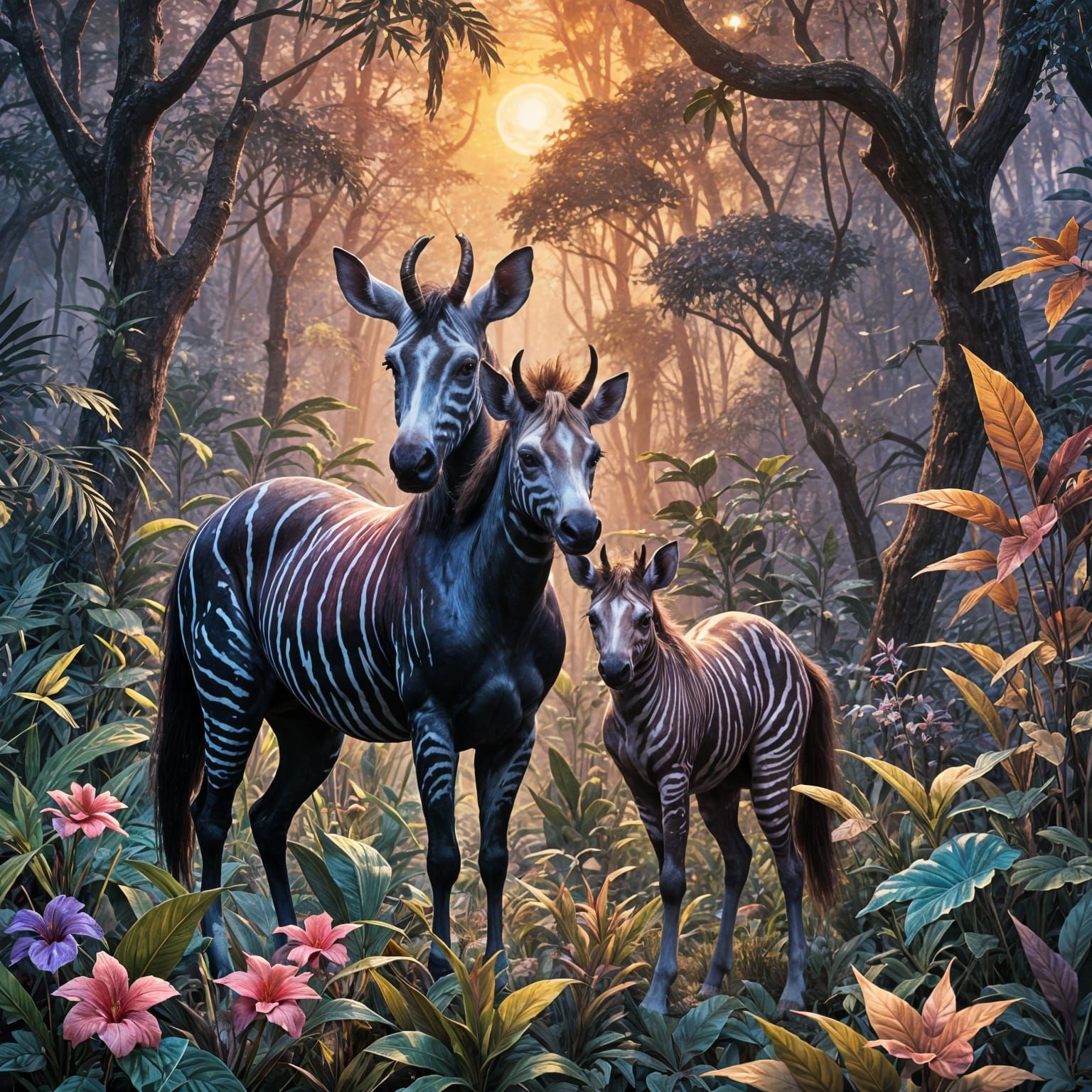 Fantastical Okapi My Little Pony in Detailed Painting