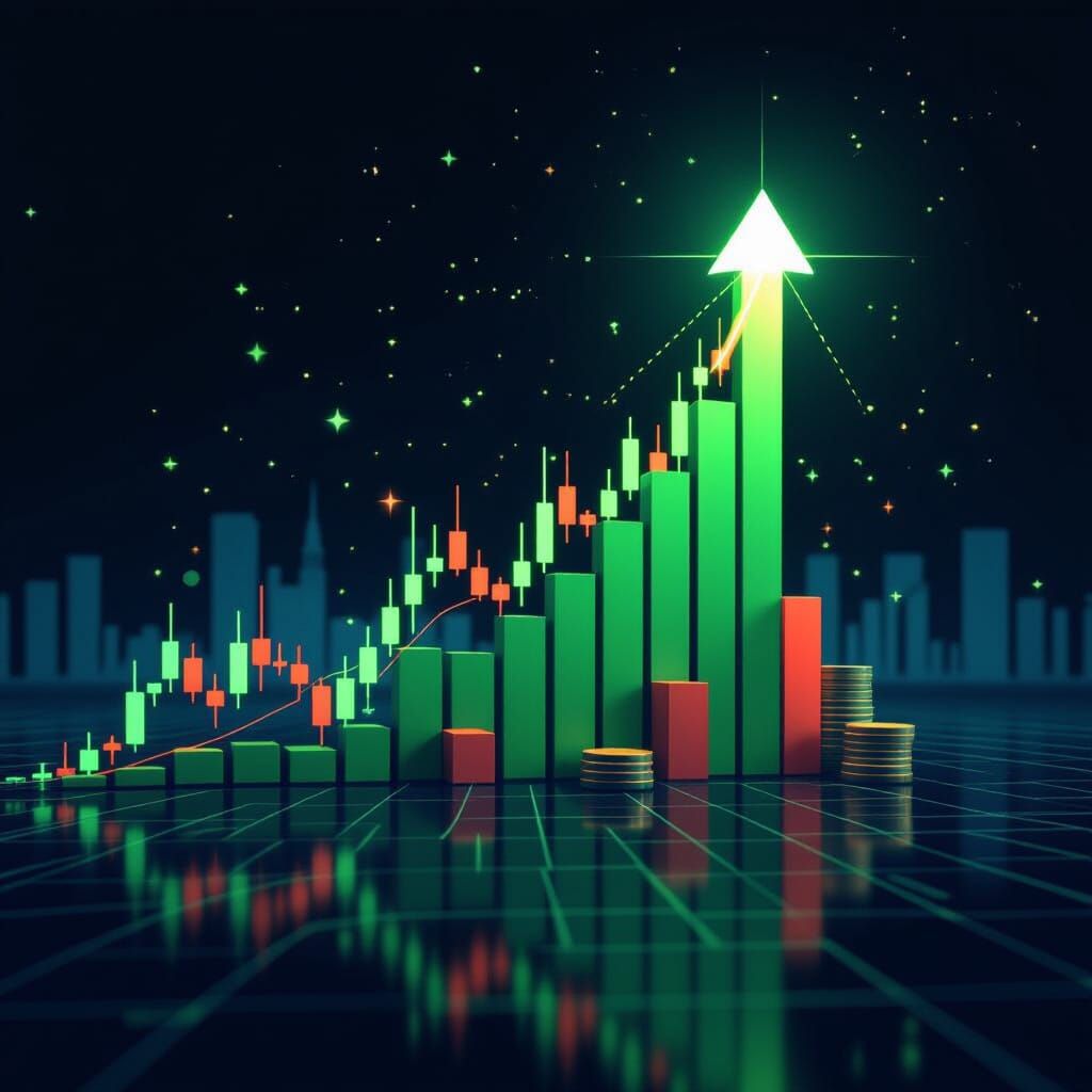 Bullish Stock Market Chart Soars Upward