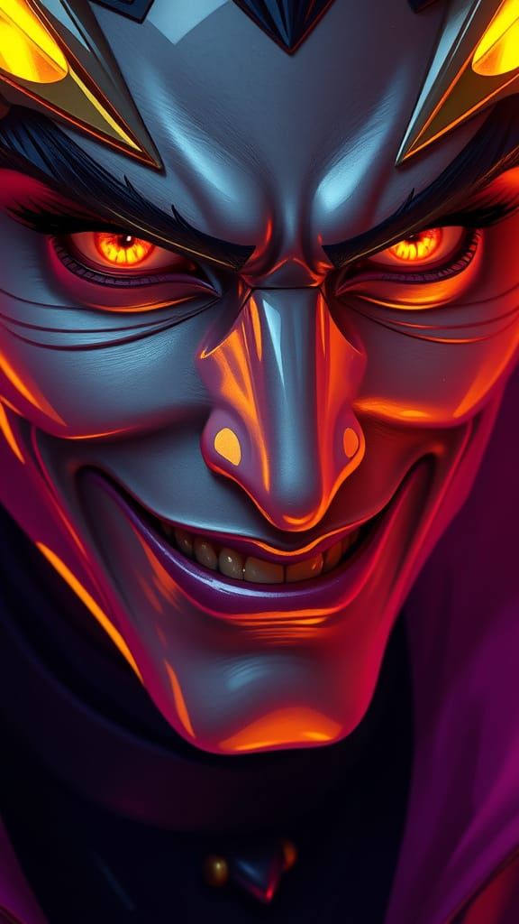 Supervillain Smirks in Detailed Digital Portrait