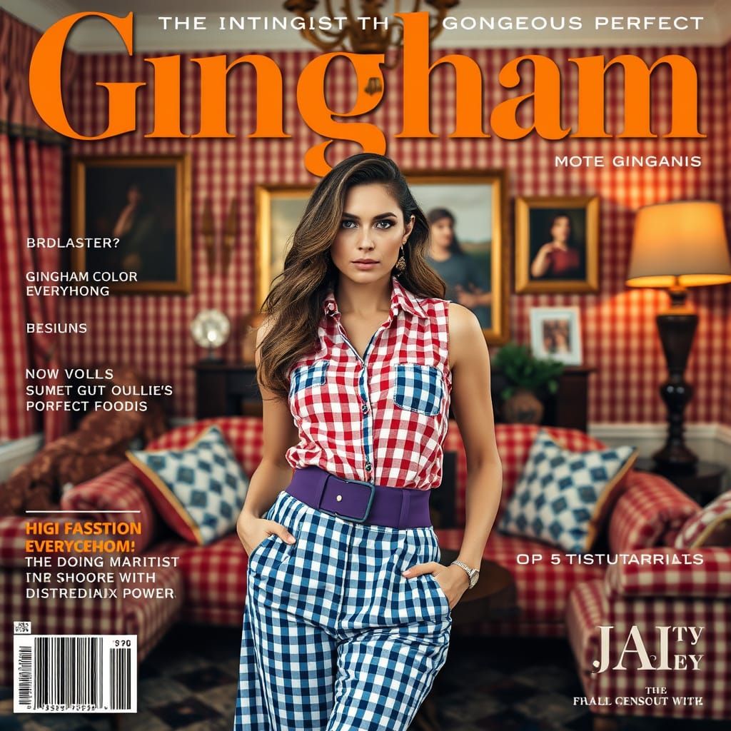 Fashionable Gingham Magazine Cover