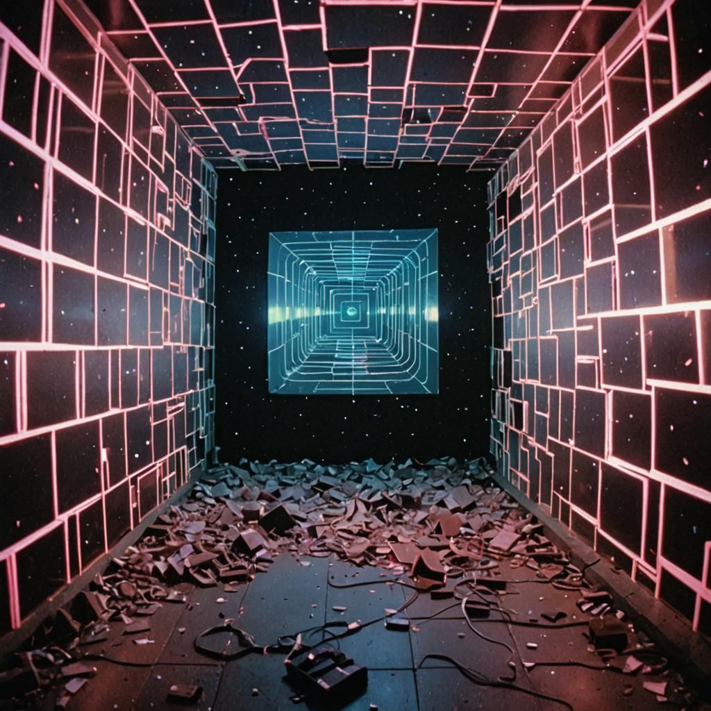 Liminal Dreamcore Gridscape in Kodachrome Haze