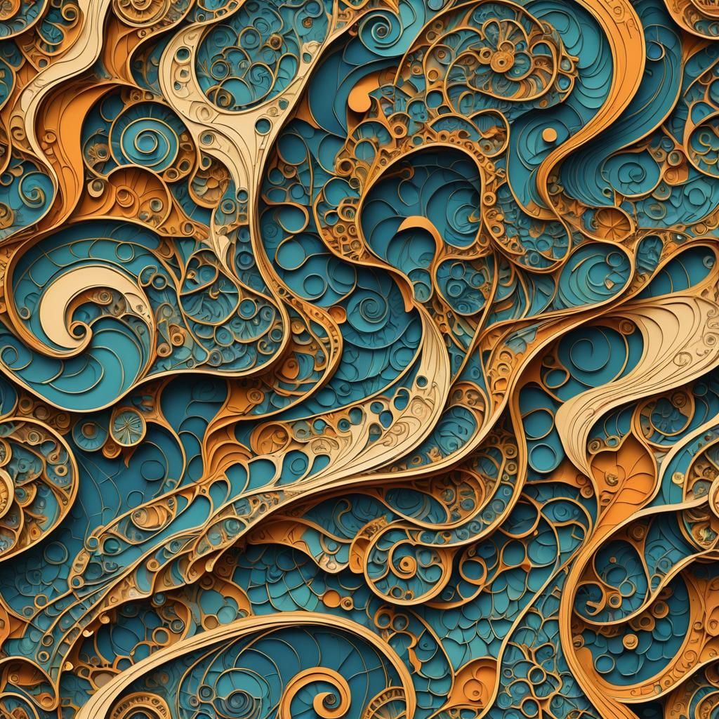 Abstract Fractal Board Game in Zentangle Style