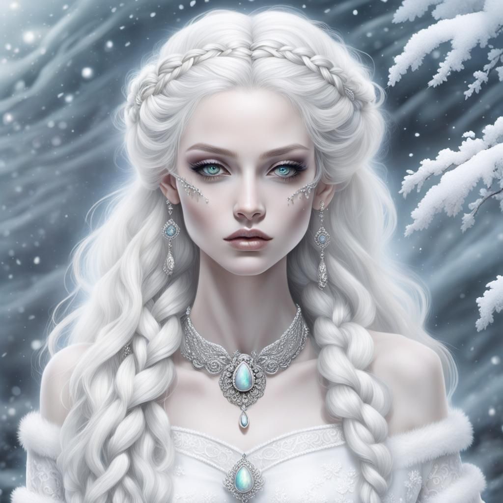 Opal Winter Woman in Gustave Doré Style