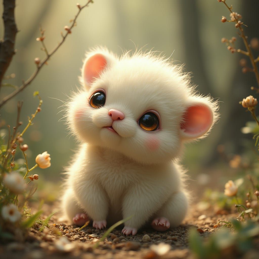 Whimsical Creature in a Fantastical Landscape