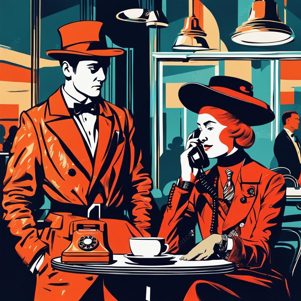 Vintage Meets Modern: Telephone in Abstract Art