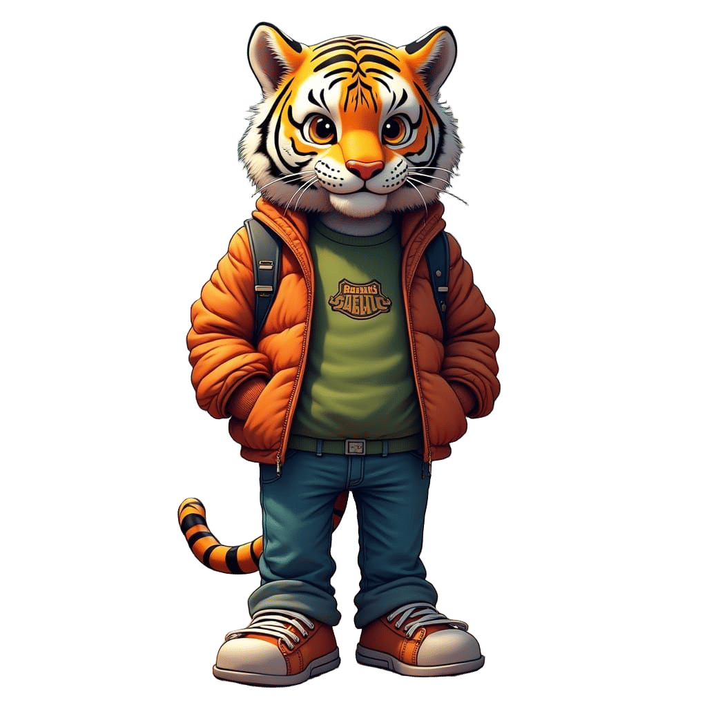 Surreal Bengal Tiger Explores Vibrant Clothing Store