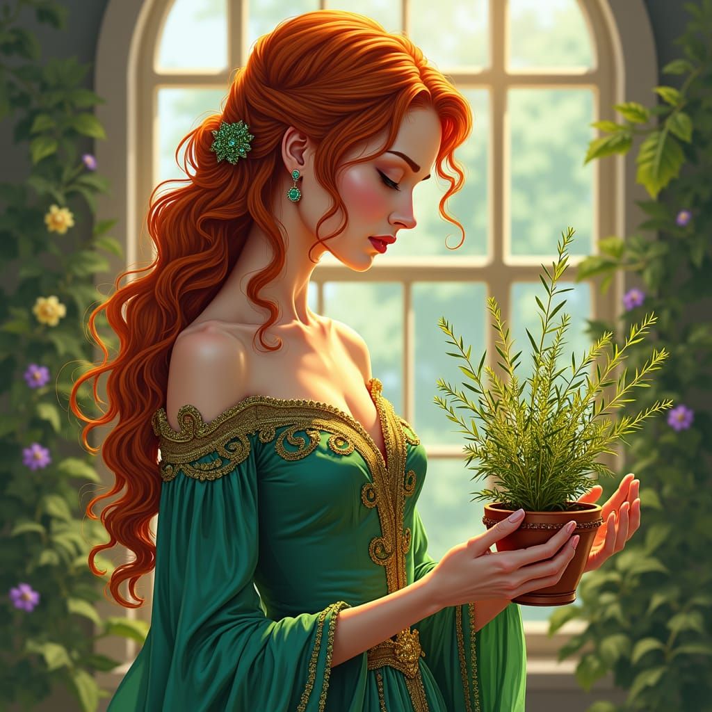 Fantasy Graphic Novel Page: Woman's Conservatory Spell