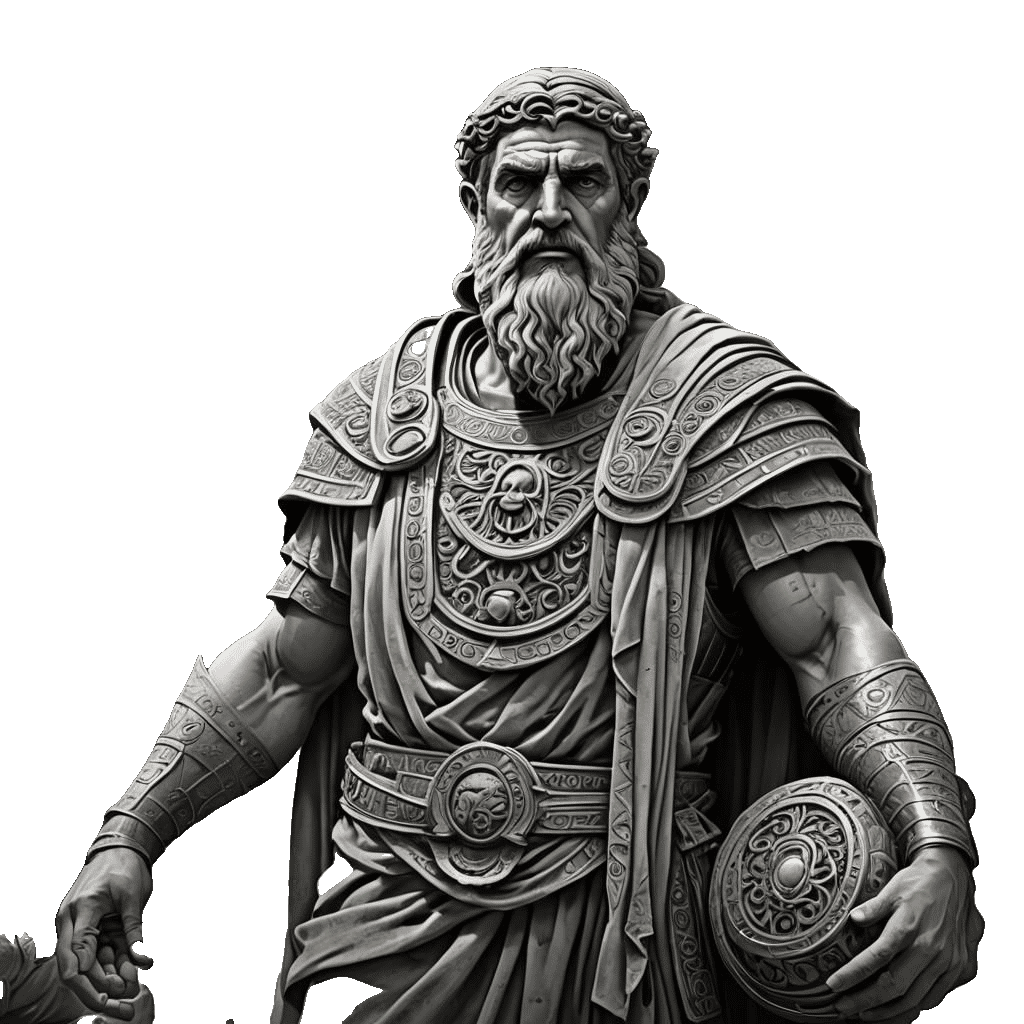 Ancient Greek Father Line Art for Coloring Book