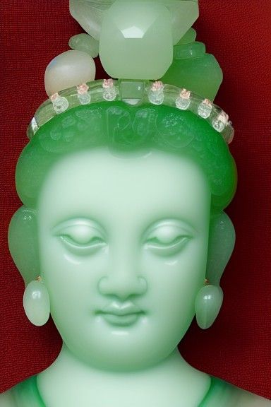 Goddess Portrait Amongst Imperial Jade Crystals