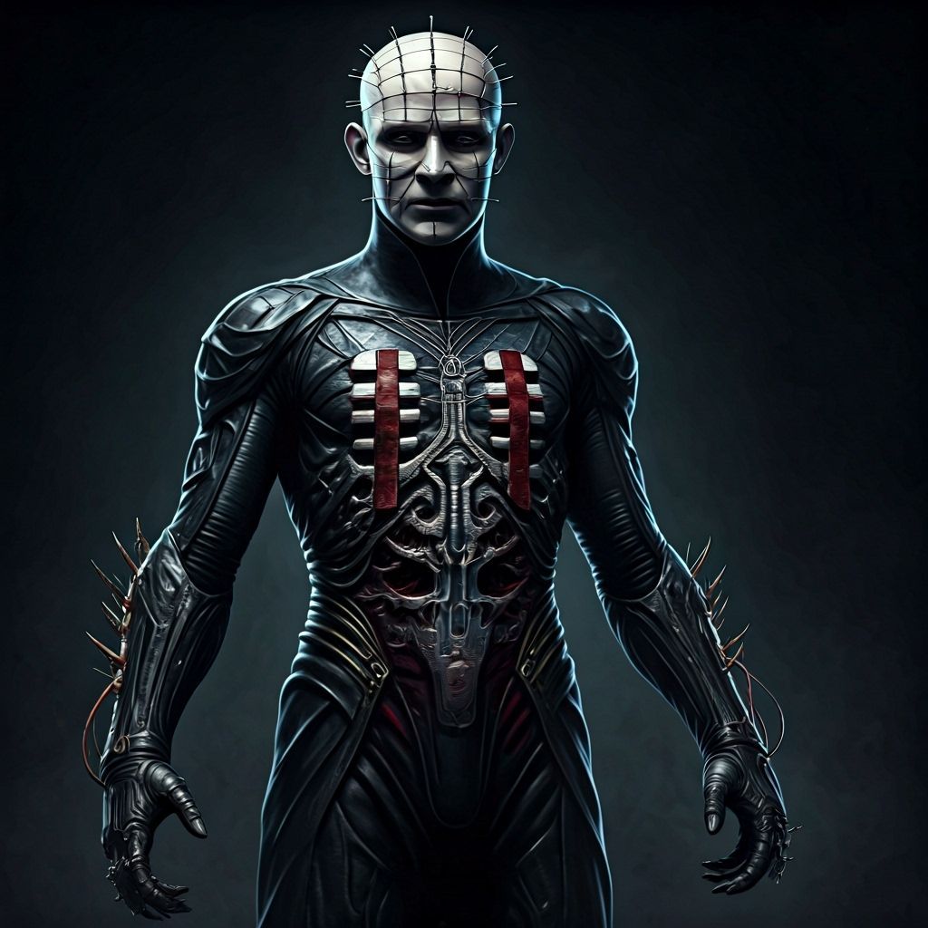 Horrifying Pinhead Fusion of Body and Biomechanical Leather
