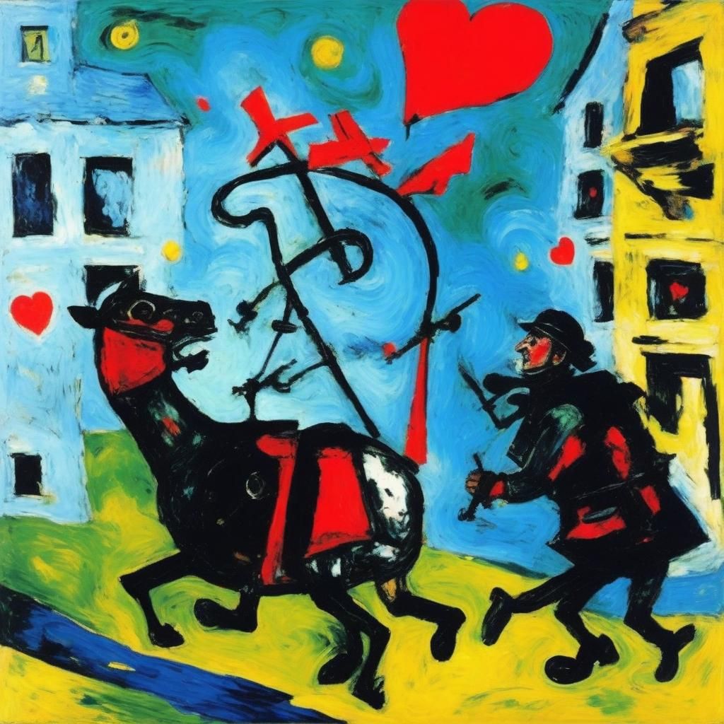 Bolshevik on Armored Car, Miró and Soutine Style