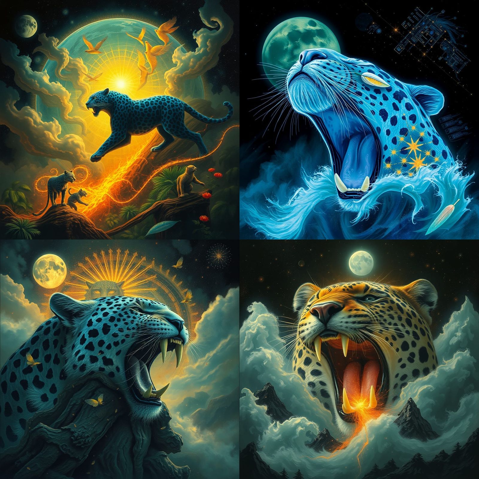 Surreal City of Time: Shaman and Leopard Gods