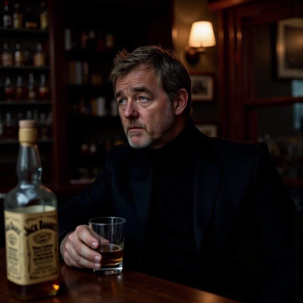 A Man's Despair in a Dark Winter Night