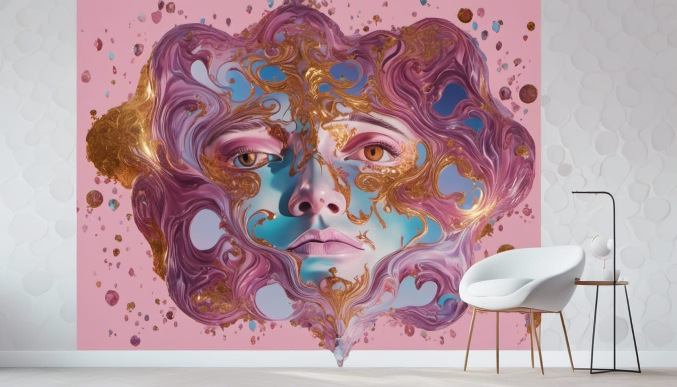 Surrealist Melting Painting in Oil and Gouache