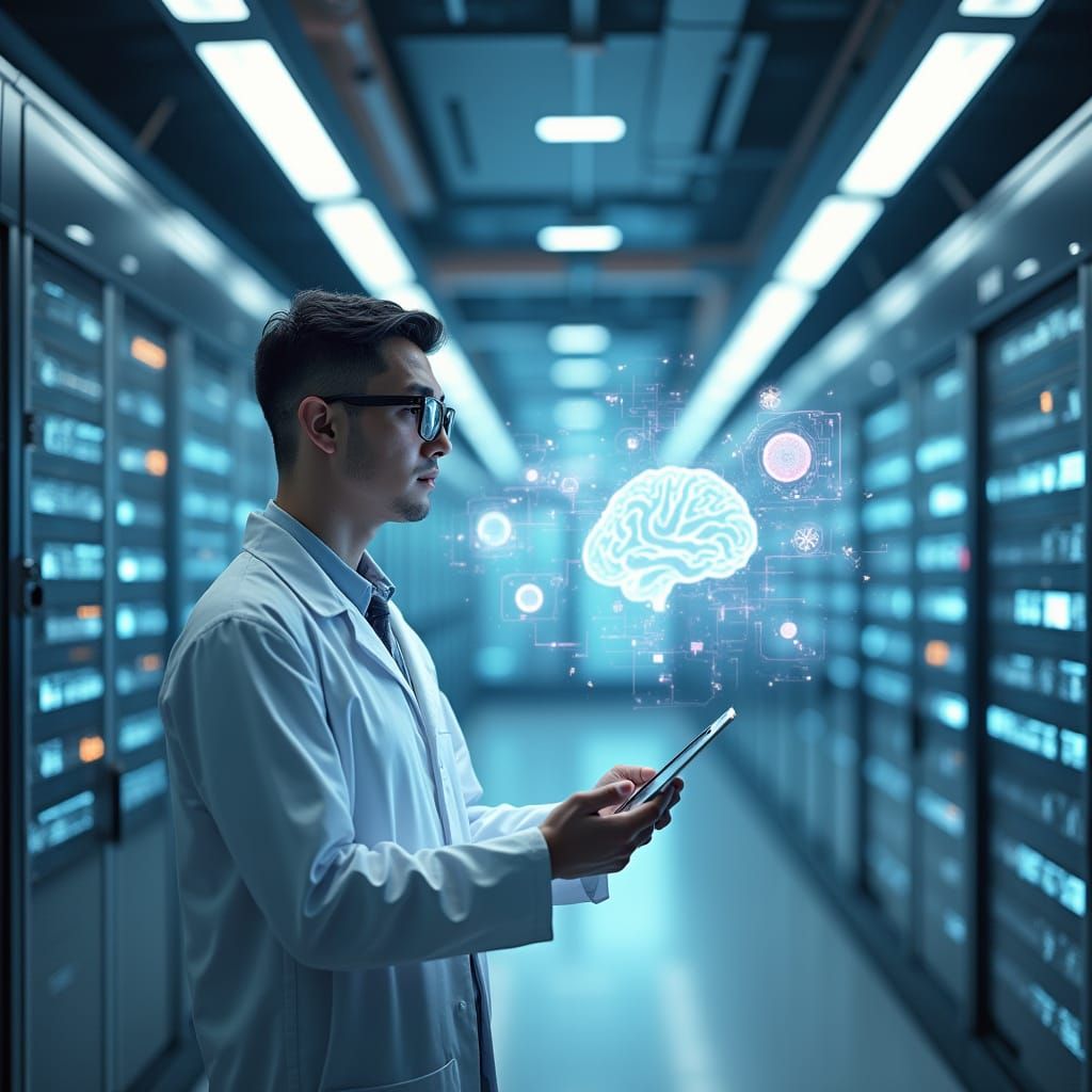 Future Laboratory with Neural Network Visualization