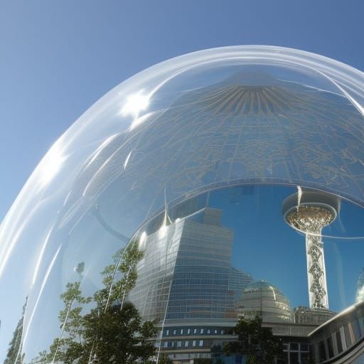 Futuristic Alien City in Glass Domes