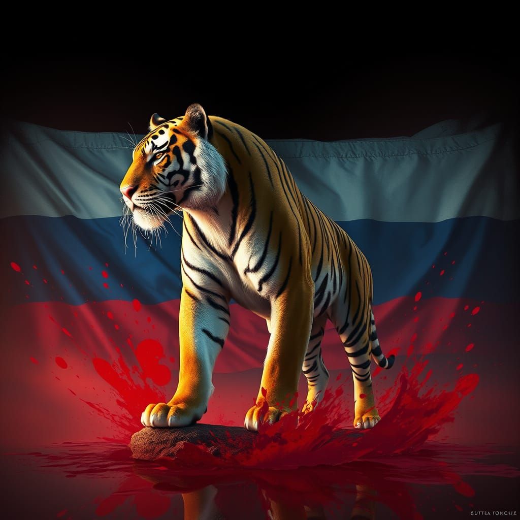 Heroic Tiger in Matte Painting Style