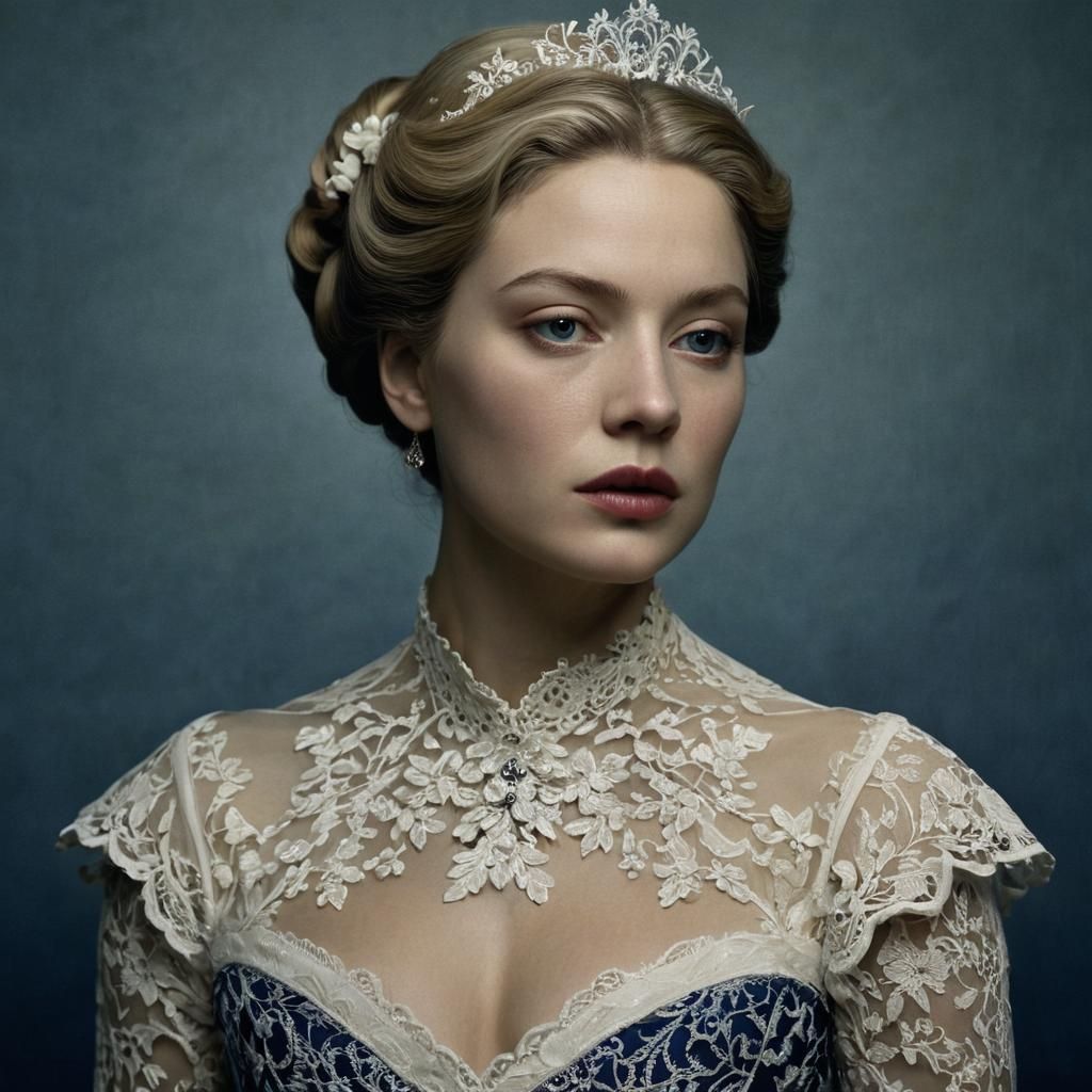 Surreal Elegant Female Portrait in Dark Photorealism