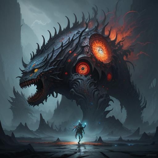 Schizophrenic Amoeba Attack: Detailed Fantasy Art
