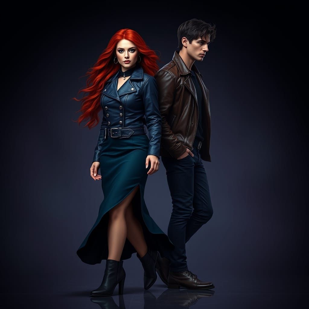 Sultry Redhead Sizzles with Confidence in Leather and Lace