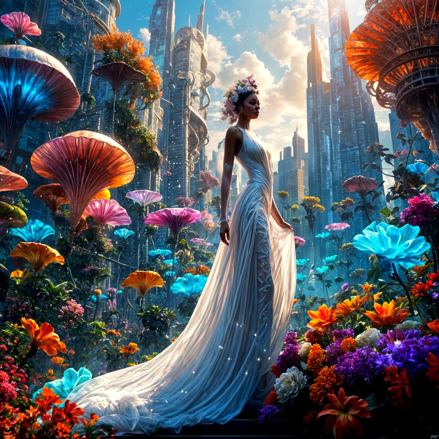 Beauty engulfed in a blooming metropolis