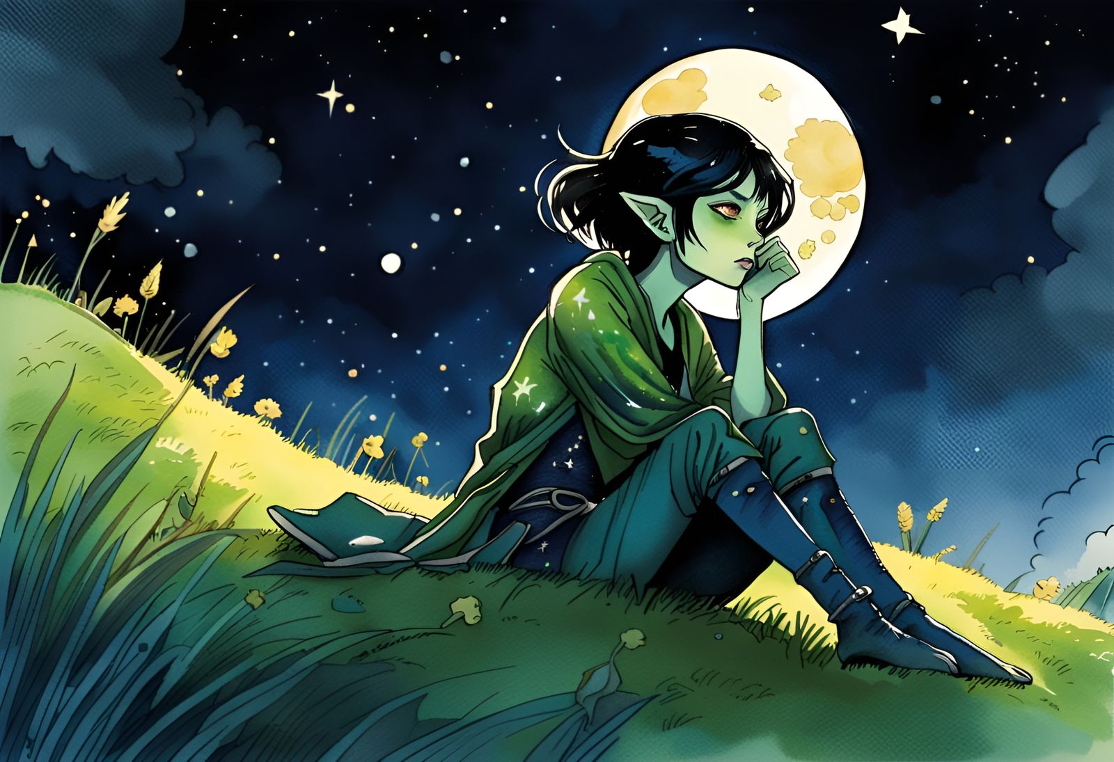 A moment of quiet contemplation away from the group.