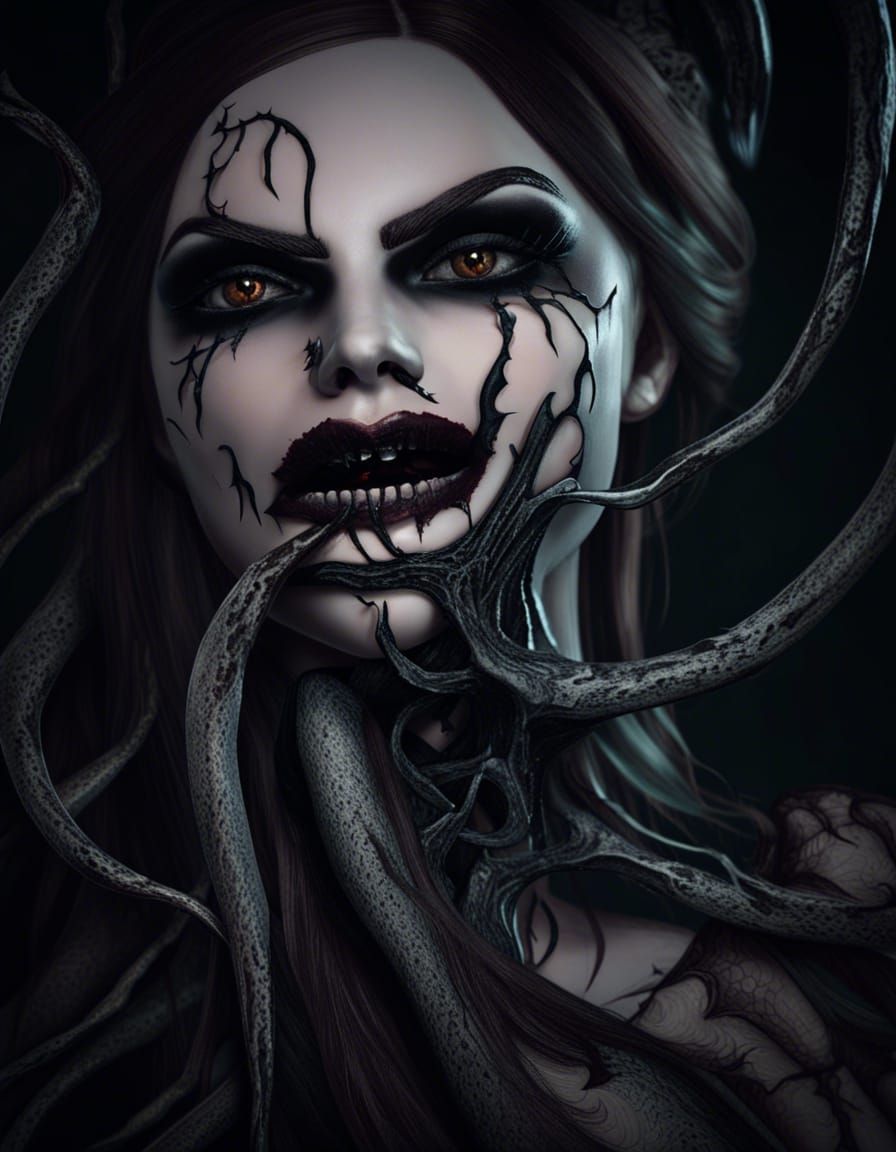 Eerie Image of an Evil Banshee