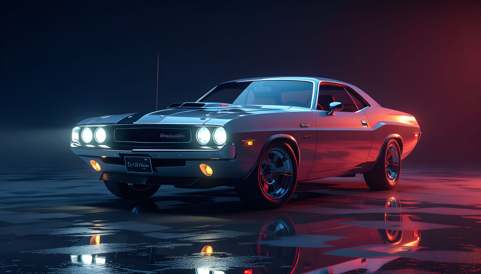 Classic Dodge Challenger with Dynamic Volumetric Lighting