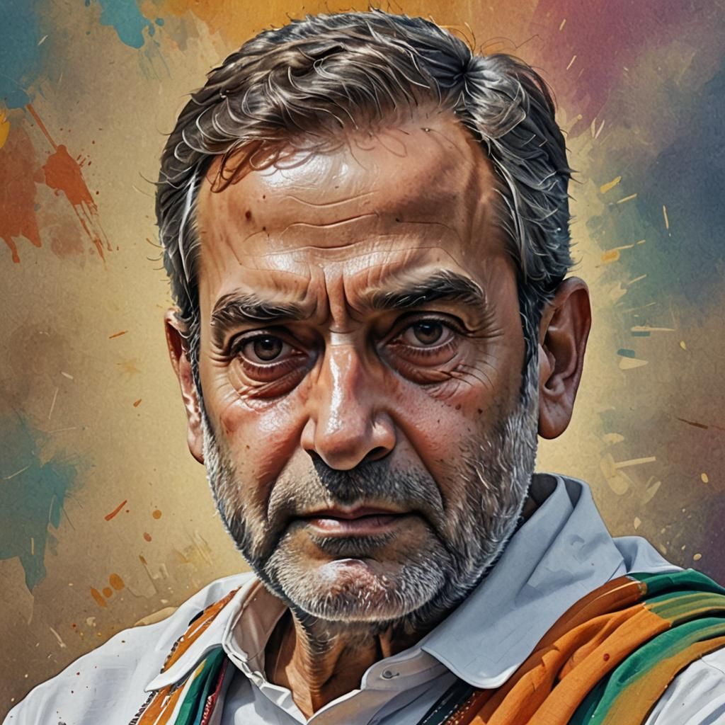 Hyperrealistic Portrait of Rahul Gandhi in 2049
