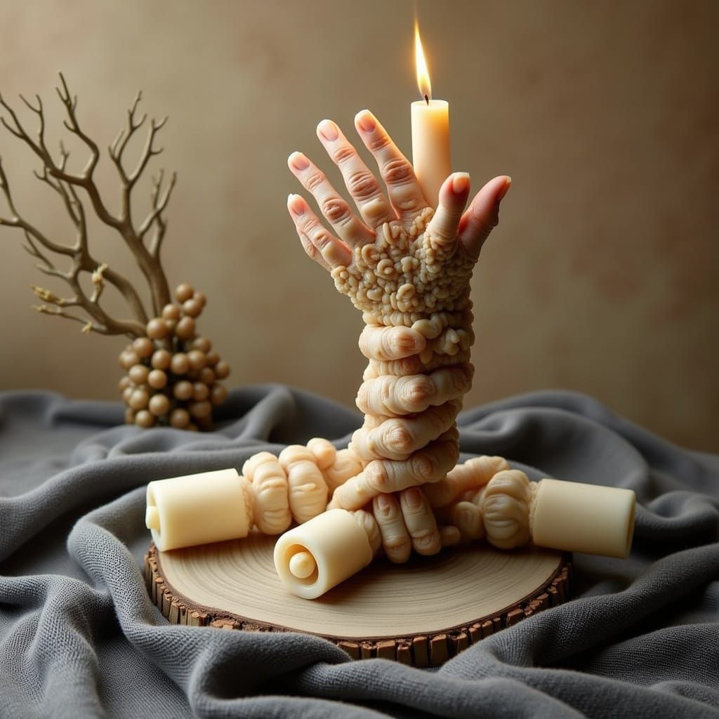 Candle Hand Generated by AI
