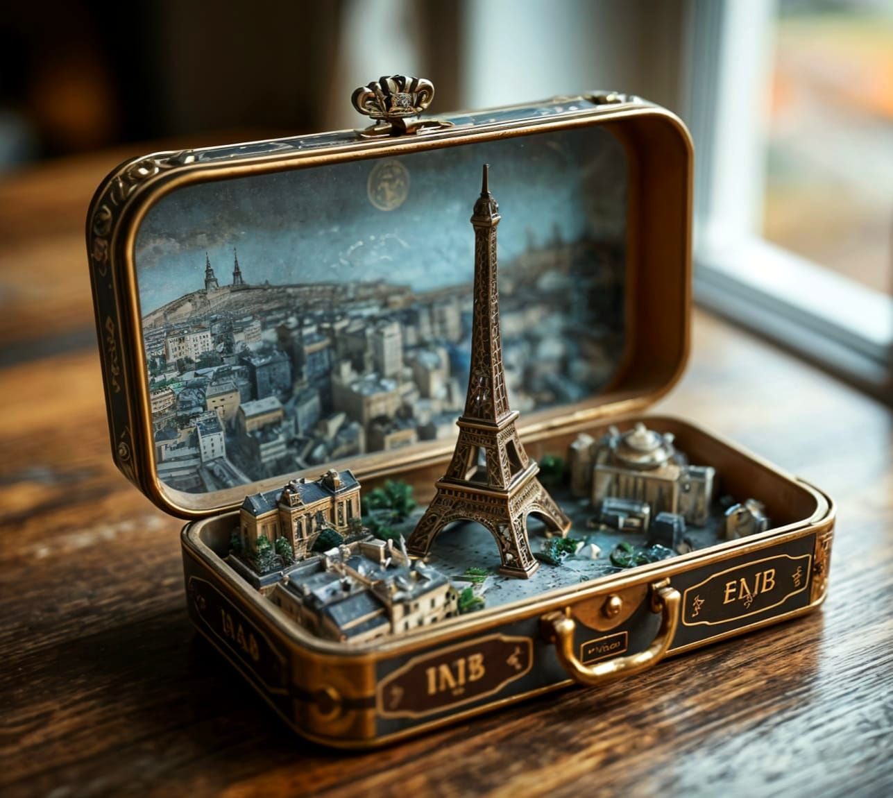 Paris Cityscape in a Biscuit Box: 3D Render