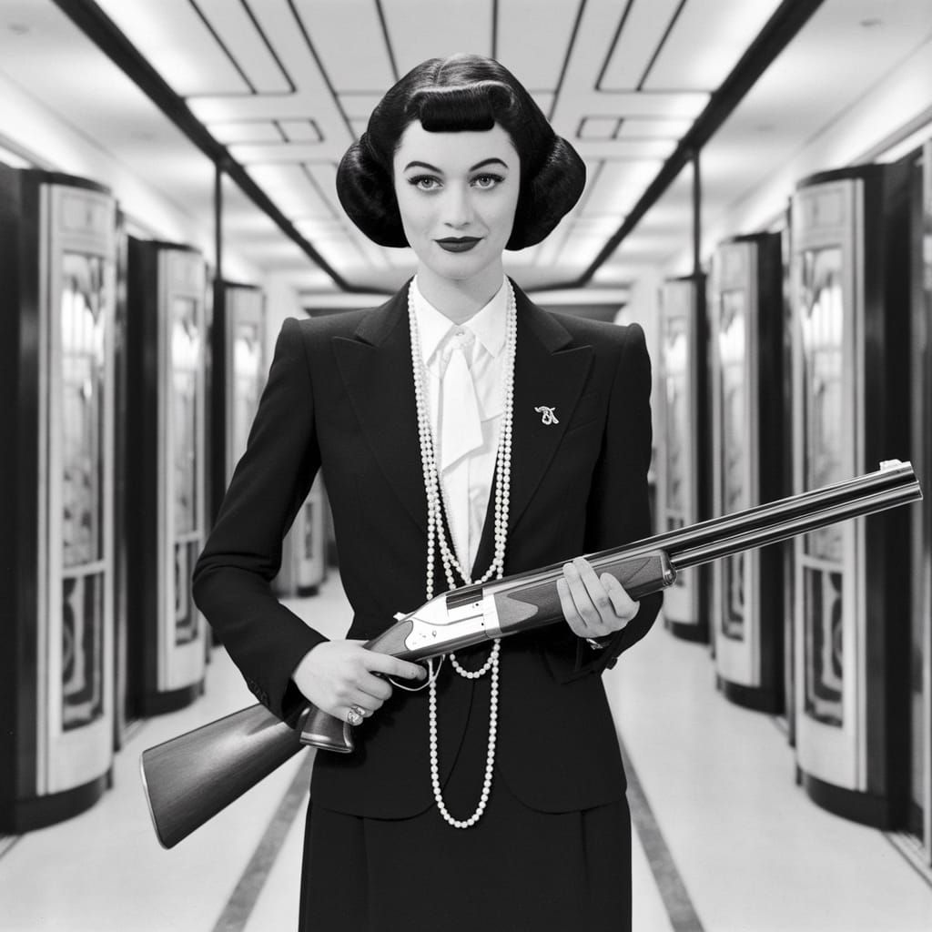 1920s Fashion Icon Coco Chanel in Art Deco Salon