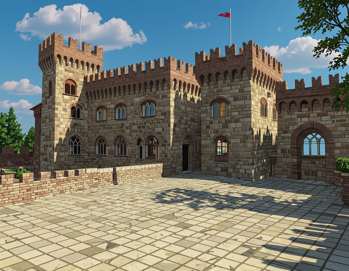 Isometric Castle Icon for Maps