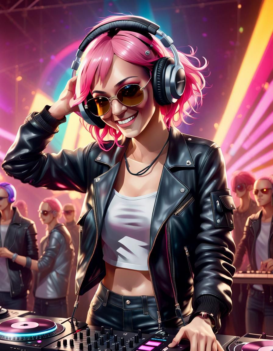 Anime DJ Portrait in Hyper-Realistic Style