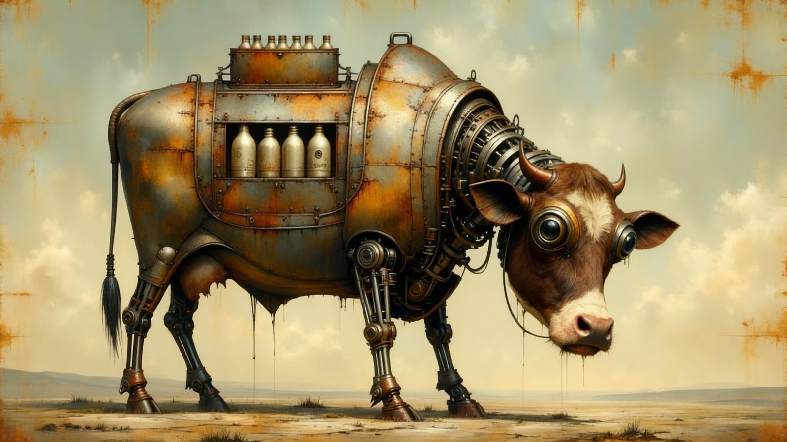 A new milk delivery lady - post apocalyptic times.