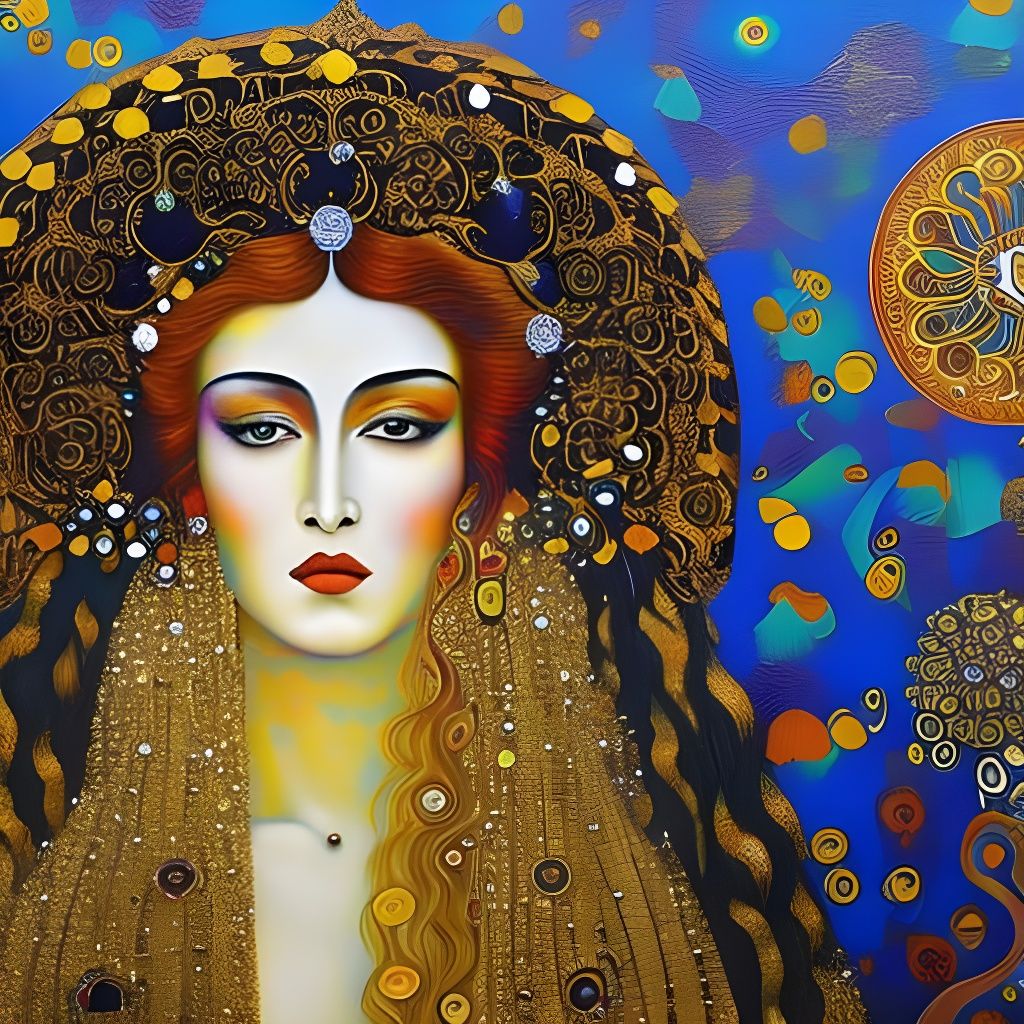 Klimt-Inspired Graffiti Street Art in Oil Gouache