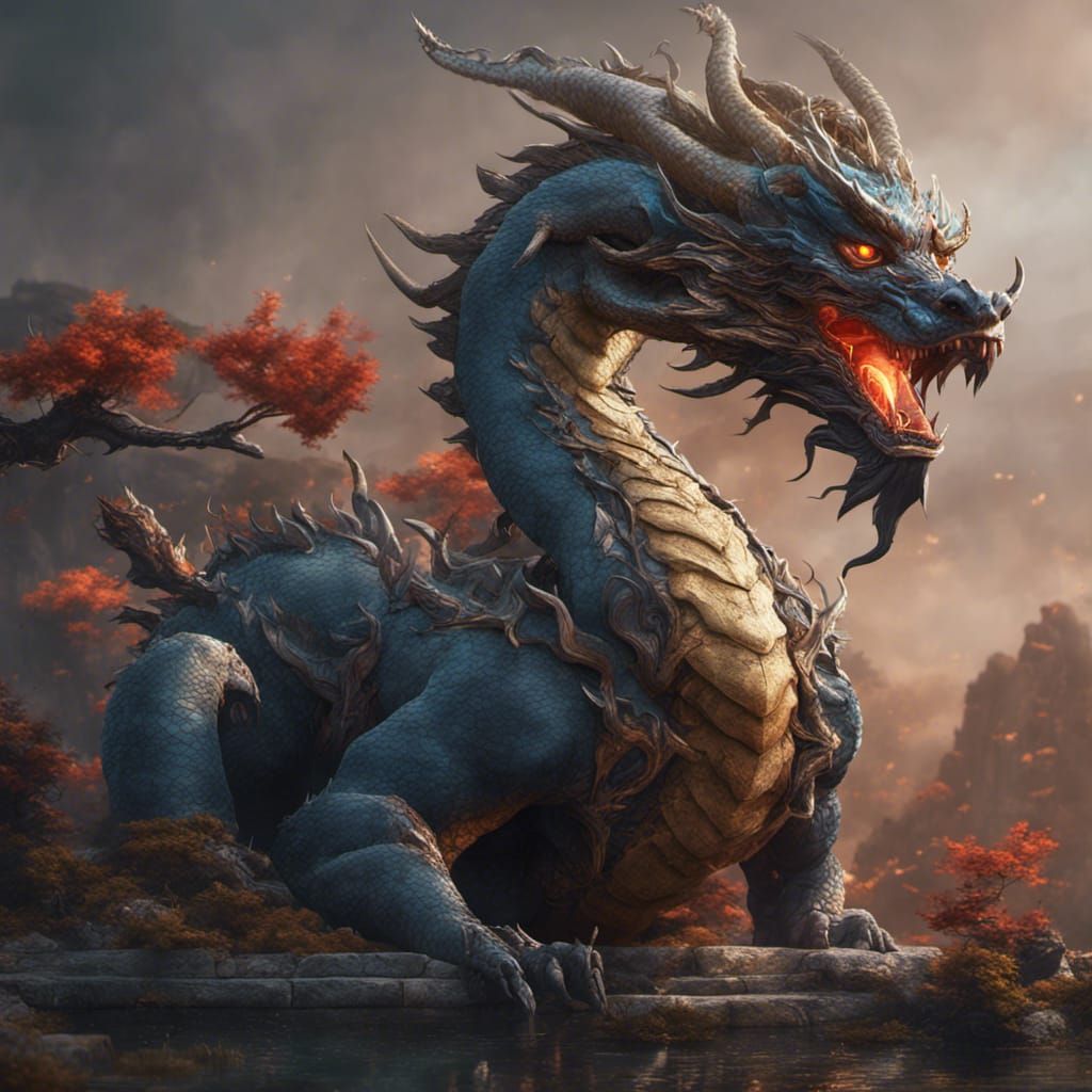 Gye-lyong: A Detailed Korean Dragon Painting