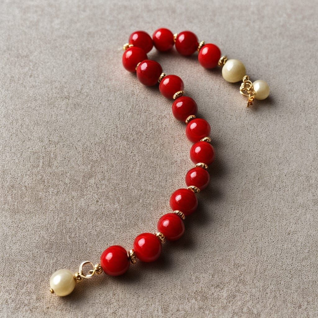 Red and Beige Abstract Digital Creation