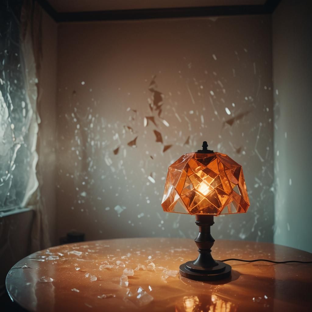 Dark Matter Geometric Lamp on Ice Table