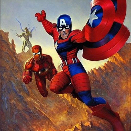 Marvel Character in Oil Painting Style