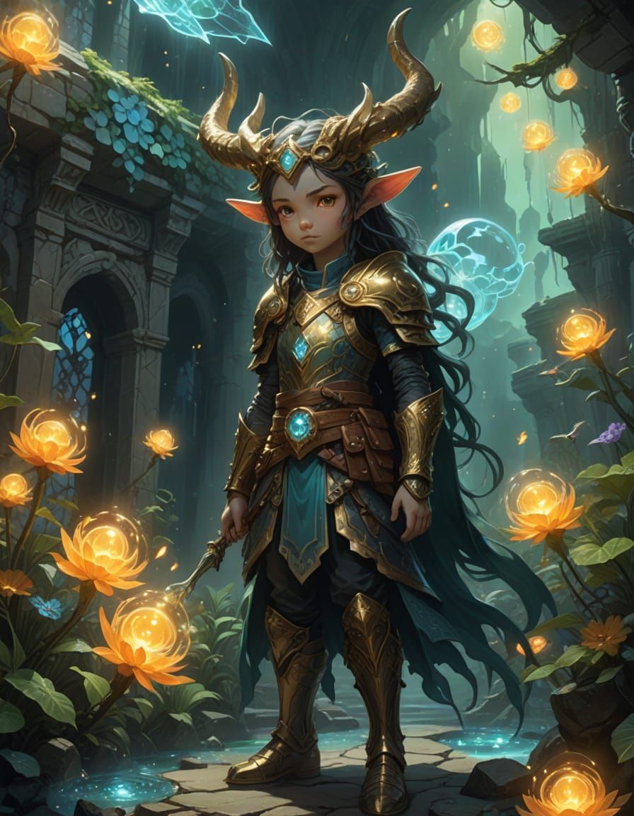 Glowing Supernatural Creature in Manga Style