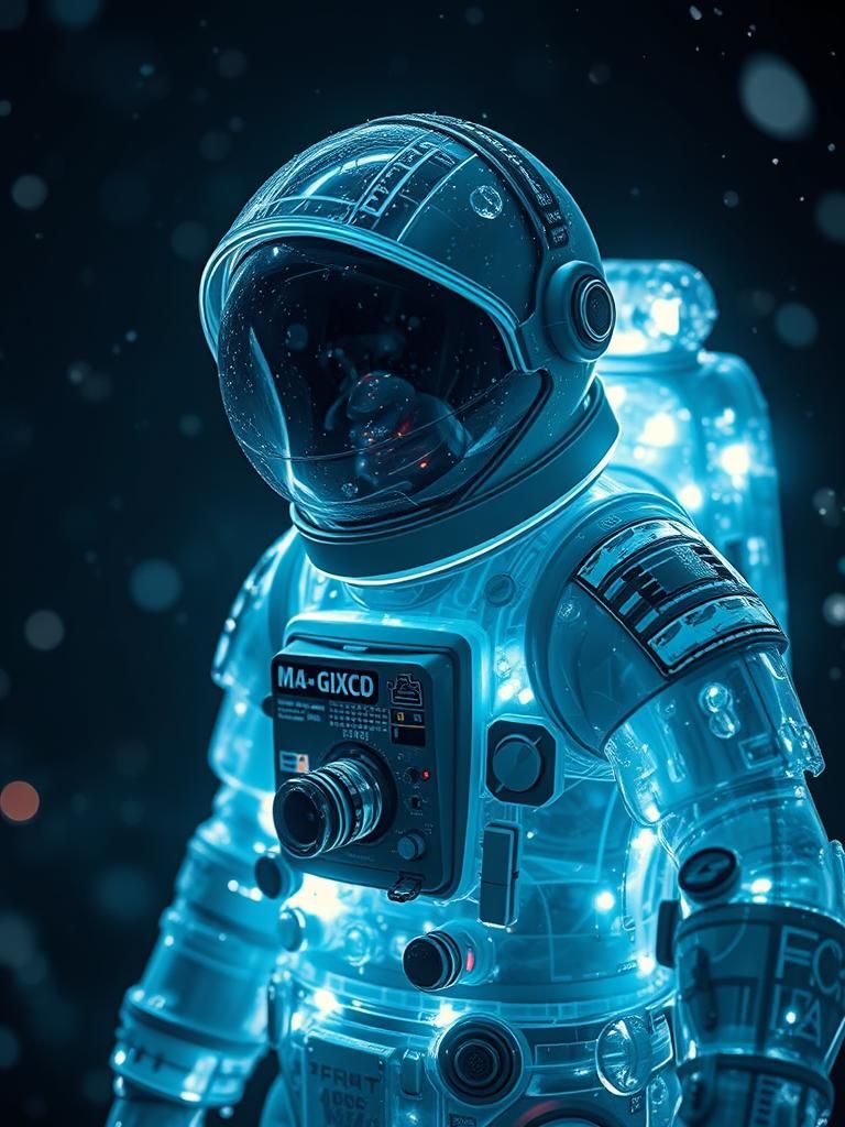 Ethereal Glass Astronaut Inspired by Fine Art