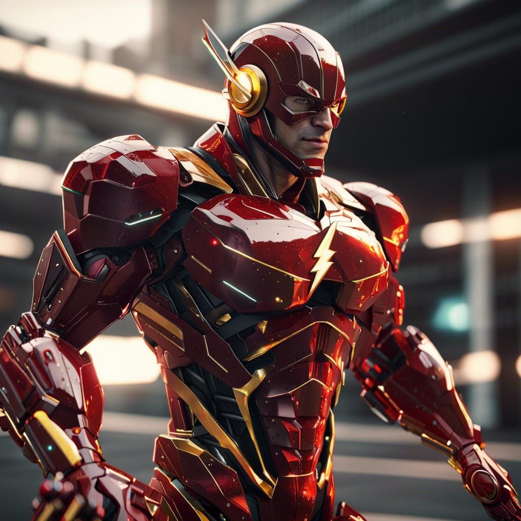 The Flash in Sci-Fi Mech Suit