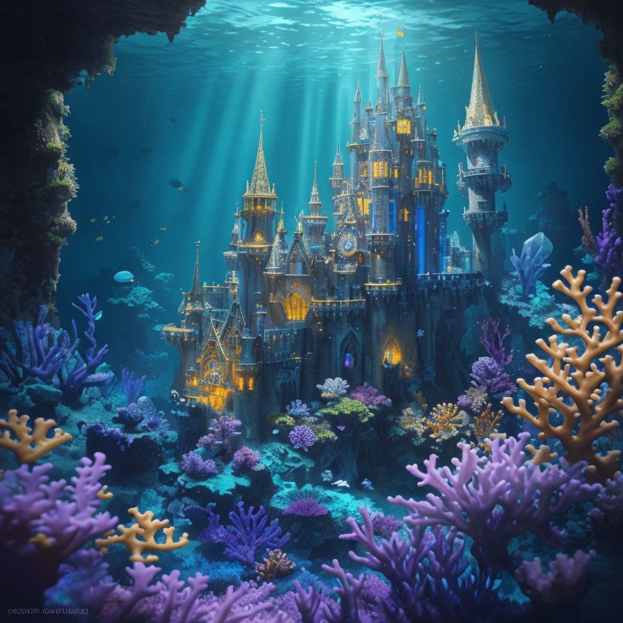 Vibrant Underwater Kingdom in Ethereal Hues