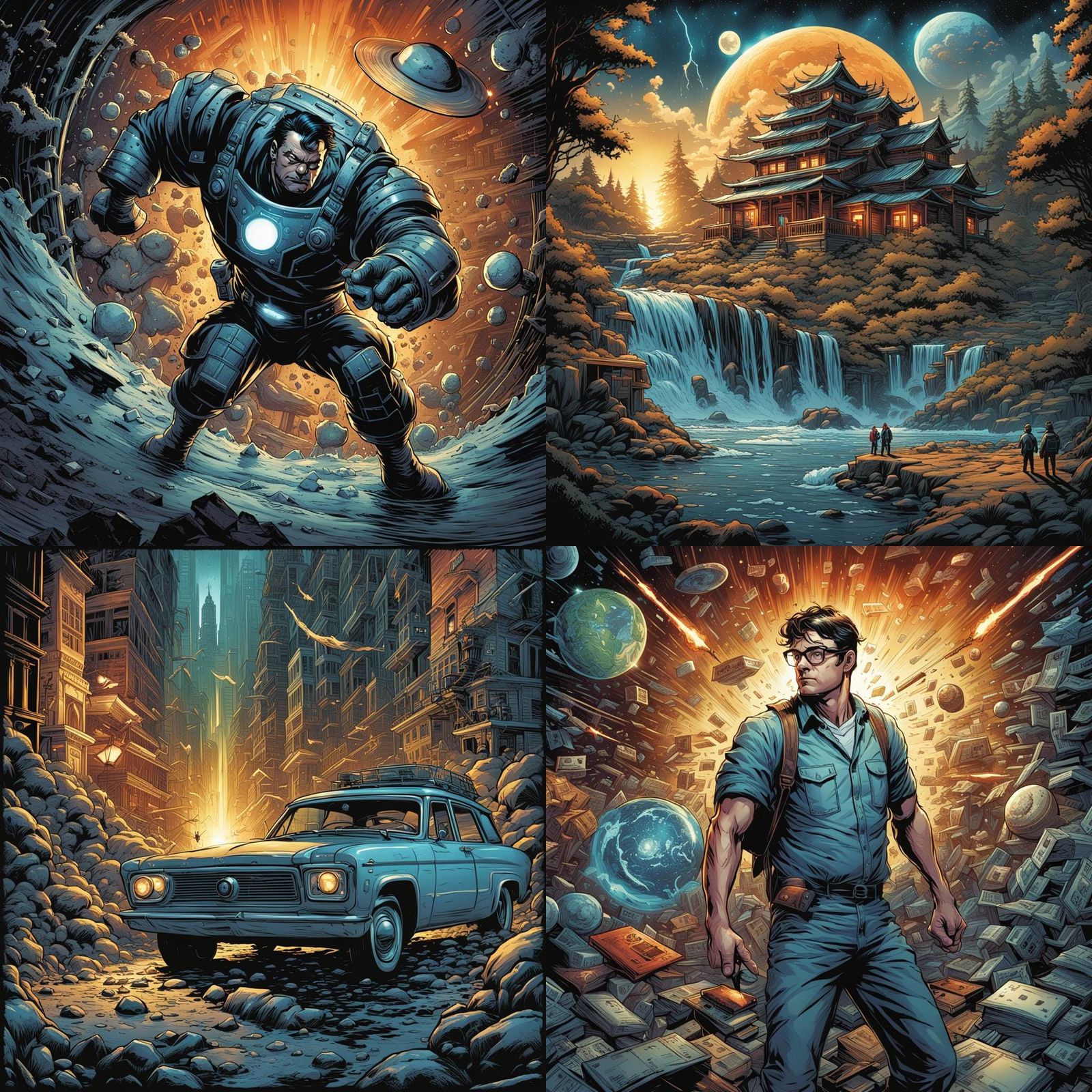 Detailed Comic Book Art of a Geek Character