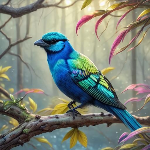 Blue Finch - Fantasy Bird