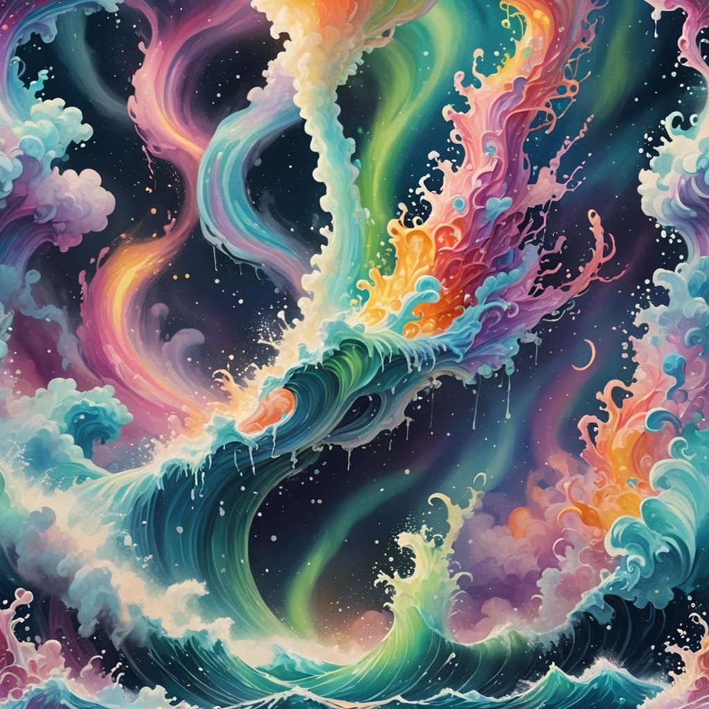 Surreal Milk Waterspout Fantasy Concept Art