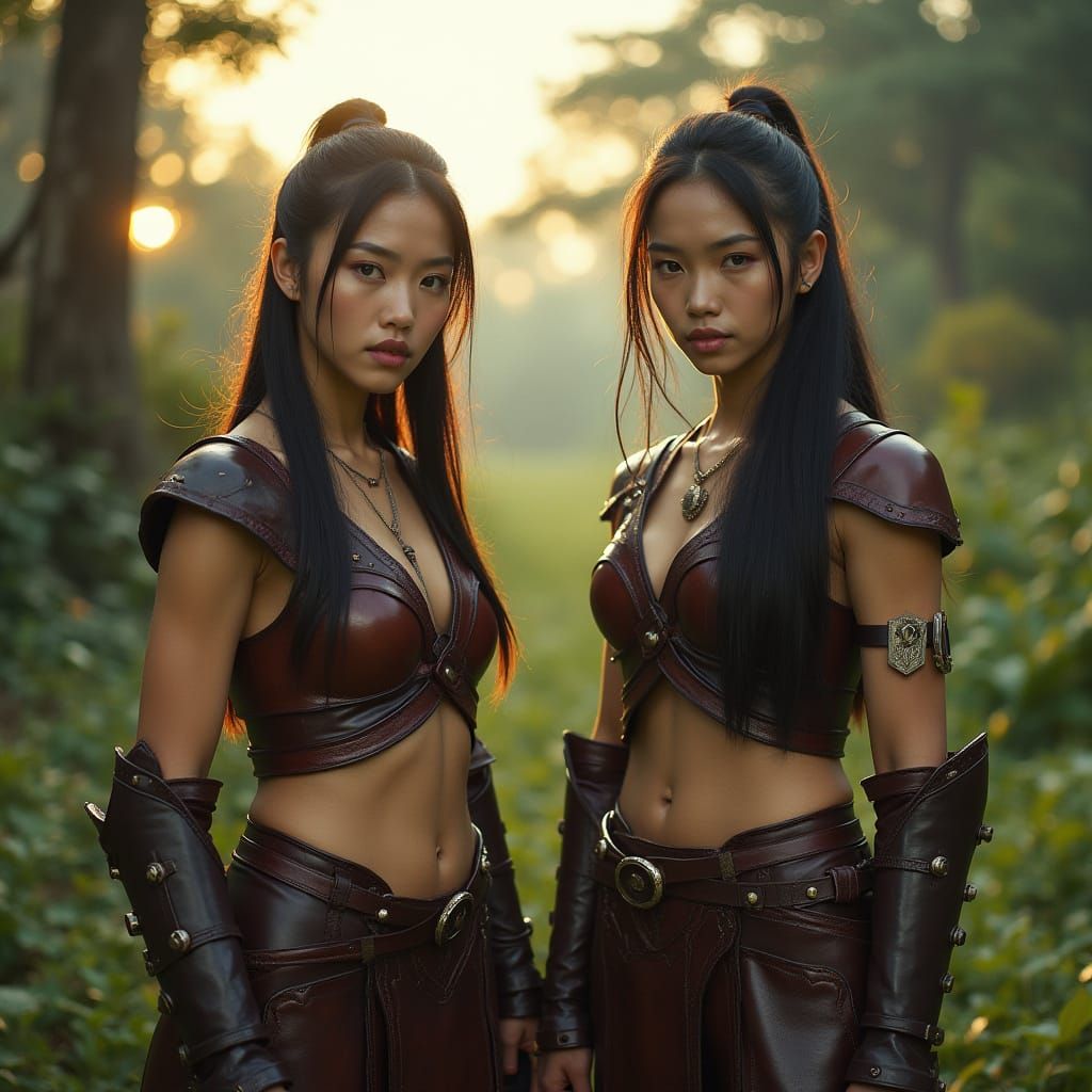 Southeast Asian Warriors Stand Resolute in Golden Hour Glory